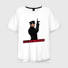 Мужская футболка хлопок Oversize с принтом BadComedian в Петрозаводске, 100% хлопок | свободный крой, круглый ворот, “спинка” длиннее передней части | bad | bad comedian | badcomedian | badcomedian youtube | comedian | блогер | бэд | бэд комедиан | бэдкомедиан | бэдкомедиан ютуб