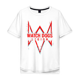 Мужская футболка хлопок Oversize с принтом WATCH DOGS LEGION в Петрозаводске, 100% хлопок | свободный крой, круглый ворот, “спинка” длиннее передней части | action | ct os | ded sec | fox | game | hacker | legion | watch dogs | watch dogs 2 | watch dogs legion | знак лиса | игра | компьютерная игра | легион | хакер