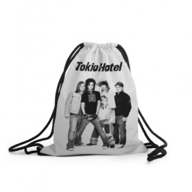 Рюкзак-мешок 3D с принтом Tokio Hotel в Петрозаводске, 100% полиэстер | плотность ткани — 200 г/м2, размер — 35 х 45 см; лямки — толстые шнурки, застежка на шнуровке, без карманов и подкладки | Тематика изображения на принте: alternative rock | band | bill kaulitz | boys | german | hotel | music | pop rock | powerpop | synthpop | tokyo | tom ka | альтернативный рок | билл каулитц | георг листинг | группа | густав шефер | мальчики | музыка | немецкая | отель | пауэр поп