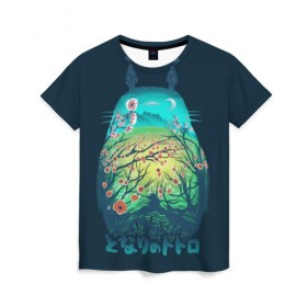 Женская футболка 3D с принтом Totoro в Петрозаводске, 100% полиэфир ( синтетическое хлопкоподобное полотно) | прямой крой, круглый вырез горловины, длина до линии бедер | anime | forest | meme | my neighbor | protectors | tokyo | totoro | аниме | гибли | иероглиф | манга | миядзаки | мой сосед | стиль | тоторо | фентези | хаяо | япония