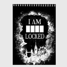 Скетчбук с принтом I AM LOCKED в Петрозаводске, 100% бумага
 | 48 листов, плотность листов — 100 г/м2, плотность картонной обложки — 250 г/м2. Листы скреплены сверху удобной пружинной спиралью | holmes | mr moment | sherlock | ватсон | дедукция | детектив | камбербэтч | мориарти | мр момент | сериал | фильм | холмс | холодное чтение | шерлок