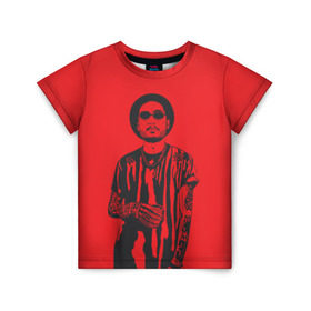 Детская футболка 3D с принтом Скриптонит в Петрозаводске, 100% гипоаллергенный полиэфир | прямой крой, круглый вырез горловины, длина до линии бедер, чуть спущенное плечо, ткань немного тянется | макет с портретом скриптонита в векторной гра