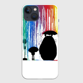 Чехол для iPhone 13 с принтом My Neighbor Totoro радужные подтеки в Петрозаводске,  |  | anime | forest | meme | my neighbor | protectors | tokyo | totoro | аниме | гибли | иероглиф | манга | миядзаки | мой сосед | стиль | тоторо | фентези | хаяо | япония