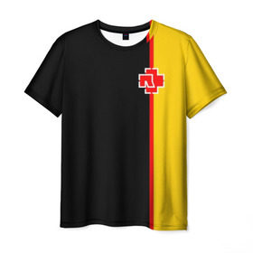 Мужская футболка 3D с принтом Rammstein Deutschland в Петрозаводске, 100% полиэфир | прямой крой, круглый вырез горловины, длина до линии бедер | Тематика изображения на принте: 