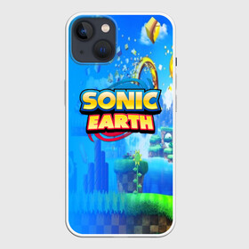 Чехол для iPhone 13 с принтом SONIC EARTH в Петрозаводске,  |  | Тематика изображения на принте: hedgehog | metal sonic | silver | silver the hedgehog | sonic | sonic boom | sonic the hedgehog | ёж сонник | игры | соник | фильмы