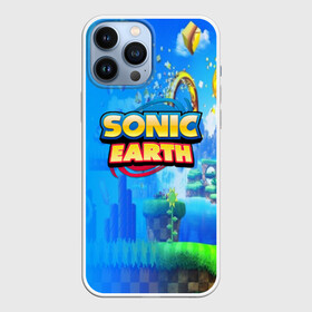 Чехол для iPhone 13 Pro Max с принтом SONIC EARTH в Петрозаводске,  |  | Тематика изображения на принте: hedgehog | metal sonic | silver | silver the hedgehog | sonic | sonic boom | sonic the hedgehog | ёж сонник | игры | соник | фильмы