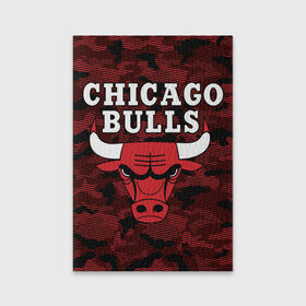 Обложка для паспорта матовая кожа с принтом Chicago Bulls в Петрозаводске, натуральная матовая кожа | размер 19,3 х 13,7 см; прозрачные пластиковые крепления | 