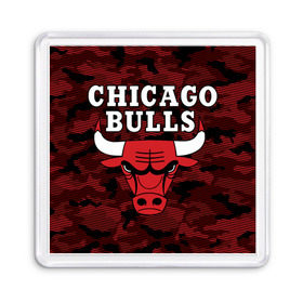 Магнит 55*55 с принтом Chicago Bulls в Петрозаводске, Пластик | Размер: 65*65 мм; Размер печати: 55*55 мм | 