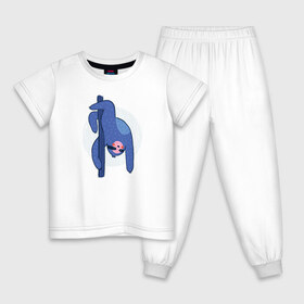 Детская пижама хлопок с принтом Ленивец в Петрозаводске, 100% хлопок |  брюки и футболка прямого кроя, без карманов, на брюках мягкая резинка на поясе и по низу штанин
 | sloth | ленивец | ленивцы | лень