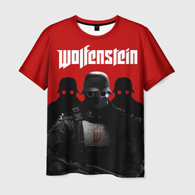 Мужская футболка 3D с принтом Wolfenstein в Петрозаводске, 100% полиэфир | прямой крой, круглый вырез горловины, длина до линии бедер | cyberpilot | new colossus | new order | old blood | wolfenstein | youngblood | игры