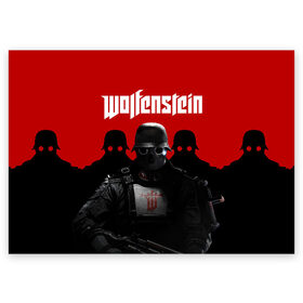 Поздравительная открытка с принтом Wolfenstein в Петрозаводске, 100% бумага | плотность бумаги 280 г/м2, матовая, на обратной стороне линовка и место для марки
 | Тематика изображения на принте: cyberpilot | new colossus | new order | old blood | wolfenstein | youngblood | игры