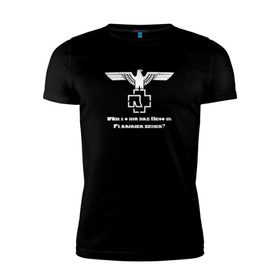 Мужская футболка премиум с принтом Rammstein в Петрозаводске, 92% хлопок, 8% лайкра | приталенный силуэт, круглый вырез ворота, длина до линии бедра, короткий рукав | metallica | music | rammstein | rock | металл | металлика | музыка | раммштайн | рок | рок группа