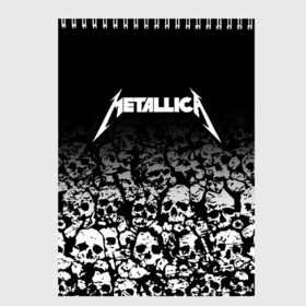 Скетчбук с принтом METALLICA (НА СПИНЕ) в Петрозаводске, 100% бумага
 | 48 листов, плотность листов — 100 г/м2, плотность картонной обложки — 250 г/м2. Листы скреплены сверху удобной пружинной спиралью | matters metallica | music | nothing else | rock | trash metal | группа | музыка | музыканты | рок | трэш металл