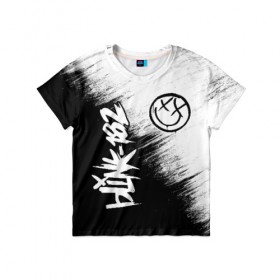 Детская футболка 3D с принтом Blink-182 (2) в Петрозаводске, 100% гипоаллергенный полиэфир | прямой крой, круглый вырез горловины, длина до линии бедер, чуть спущенное плечо, ткань немного тянется | art | blink | music | pop | rock | арт | блинк | музыка | поп музыка | рок