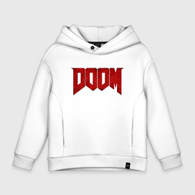 Детское худи Oversize хлопок с принтом DOOM в Петрозаводске, френч-терри — 70% хлопок, 30% полиэстер. Мягкий теплый начес внутри —100% хлопок | боковые карманы, эластичные манжеты и нижняя кромка, капюшон на магнитной кнопке | bethesda | dead | death | doom | doom eternal | game | games | metal | monster | ps4 | space | steam | xbox | дум | игра | космос | метал | меч | экшн