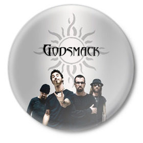 Значок с принтом Godsmack в Петрозаводске,  металл | круглая форма, металлическая застежка в виде булавки | alternative | american rock | crimson | grunge | hardrock | heavy | heavy metal | i stand alone | nu metal | post grunge | rock | sully erna | альтернатива | грандж | рок | хард рок | хэви