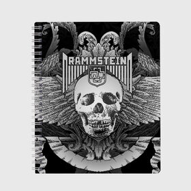 Тетрадь с принтом Rammstein в Петрозаводске, 100% бумага | 48 листов, плотность листов — 60 г/м2, плотность картонной обложки — 250 г/м2. Листы скреплены сбоку удобной пружинной спиралью. Уголки страниц и обложки скругленные. Цвет линий — светло-серый
 | du hast | heavy | herzeleid | metal | mutter | rammstein | reise | rosenrot | sehnsucht | till lindemann | группа | метал | рамштайн | рок | тилль линдеманн | хард