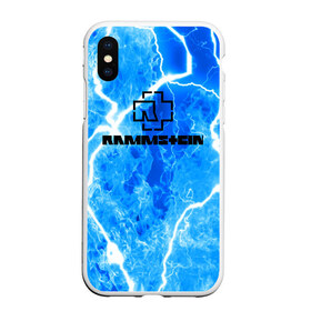 Чехол для iPhone XS Max матовый с принтом Rammstein в Петрозаводске, Силикон | Область печати: задняя сторона чехла, без боковых панелей | metallica | music | rammstein | rock | storm | металл | металлика | молнии | музыка | раммштайн | рок | рок группа | шторм