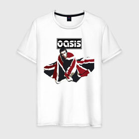 Мужская футболка хлопок с принтом Oasis в Петрозаводске, 100% хлопок | прямой крой, круглый вырез горловины, длина до линии бедер, слегка спущенное плечо. | Тематика изображения на принте: 
