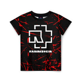 Детская футболка 3D с принтом RAMMSTEIN в Петрозаводске, 100% гипоаллергенный полиэфир | прямой крой, круглый вырез горловины, длина до линии бедер, чуть спущенное плечо, ткань немного тянется | music | rammstein | rock | группа | музыка | музыканты | рамштайн | рок