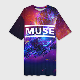 Платье-футболка 3D с принтом MUSE в Петрозаводске,  |  | muse | music | rock | группа | музыка | рок | рок группа