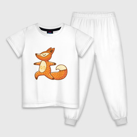 Детская пижама хлопок с принтом Лисенок занимается йогой в Петрозаводске, 100% хлопок |  брюки и футболка прямого кроя, без карманов, на брюках мягкая резинка на поясе и по низу штанин
 | fox | гимнастика | йога | лис | лиса | лисенок | рыжая | упражнения