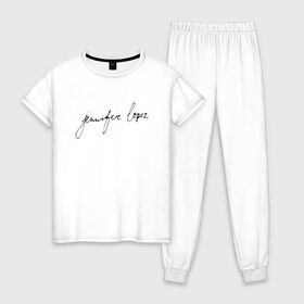 Женская пижама хлопок с принтом Jennifer Lopez в Петрозаводске, 100% хлопок | брюки и футболка прямого кроя, без карманов, на брюках мягкая резинка на поясе и по низу штанин | j lo | jennifer lopez | jennifer lynn lopez | актриса | америка | американка | джей ло | дженифер лопез | дженнифер линн лопес | лопез | лопес | модельер | певица | танцовщица