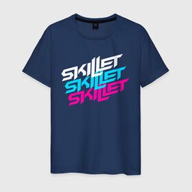 Мужская футболка хлопок с принтом SKILLET в Петрозаводске, 100% хлопок | прямой крой, круглый вырез горловины, длина до линии бедер, слегка спущенное плечо. | music | rock | skillet | группа | музыка | музыканты | рок