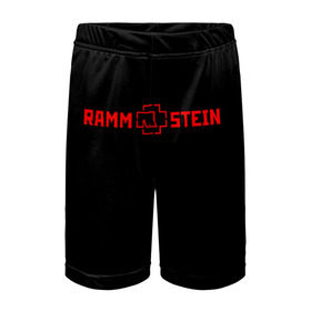 Детские спортивные шорты 3D с принтом RAMMSTEIN в Петрозаводске,  100% полиэстер
 | пояс оформлен широкой мягкой резинкой, ткань тянется
 | Тематика изображения на принте: music | rammstein | rock | группа | музыка | музыканты | рамштайн | рок