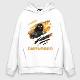 Мужское худи Oversize хлопок с принтом DISTURBED FACE в Петрозаводске, френч-терри — 70% хлопок, 30% полиэстер. Мягкий теплый начес внутри —100% хлопок | боковые карманы, эластичные манжеты и нижняя кромка, капюшон на магнитной кнопке | disturbed | music | rock | группа | музыка | музыканты | рок