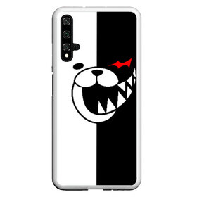 Чехол для Honor 20 с принтом MONOKUMA в Петрозаводске, Силикон | Область печати: задняя сторона чехла, без боковых панелей | anime | bear | black  white | danganronpa | kurokuma | monodam | monokuma | monomi | monotaro | pink | rabbit | school | shirokuma | аниме | главарь | мoноми | монокума | черно белый | школа