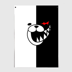 Постер с принтом MONOKUMA в Петрозаводске, 100% бумага
 | бумага, плотность 150 мг. Матовая, но за счет высокого коэффициента гладкости имеет небольшой блеск и дает на свету блики, но в отличии от глянцевой бумаги не покрыта лаком | anime | bear | black  white | danganronpa | kurokuma | monodam | monokuma | monomi | monotaro | pink | rabbit | school | shirokuma | аниме | главарь | мoноми | монокума | черно белый | школа