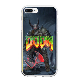 Чехол для iPhone 7Plus/8 Plus матовый с принтом Doom Enternal в Петрозаводске, Силикон | Область печати: задняя сторона чехла, без боковых панелей | 3d | doom enternal | игра | компьютерная | логотип | темный | шутер