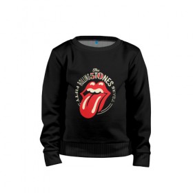 Детский свитшот хлопок с принтом Rolling stones в Петрозаводске, 100% хлопок | круглый вырез горловины, эластичные манжеты, пояс и воротник | roll stone | rolling stone скачать | rolling stones | rolling stones лучшее | the rolling stones | купить футболку rolling stones | рок | рок н ролл | роллин стоунз | футболка rolling stones