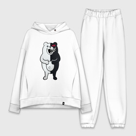 Женский костюм хлопок Oversize с принтом Monokuma с пупком в Петрозаводске,  |  | anime | bear | black  white | danganronpa | kurokuma | monodam | monokuma | monomi | monotaro | pink | rabbit | school | shirokuma | аниме | главарь | мoноми | монокума | черно белый | школа