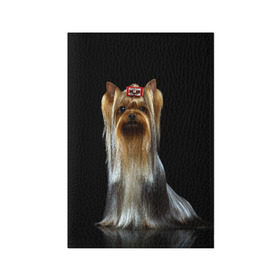 Обложка для паспорта матовая кожа с принтом Йоркширский терьер в Петрозаводске, натуральная матовая кожа | размер 19,3 х 13,7 см; прозрачные пластиковые крепления | Тематика изображения на принте: animal | barrette | breed | cute | dog | funny | muzzle | small | terrier | yorkshire | животное | забавный | заколка | йоркширский | маленький | милый | порода | смешной | собака | терьер