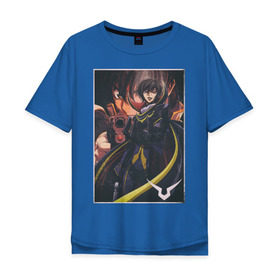 Мужская футболка хлопок Oversize с принтом CODE GEASS Lelouch в Петрозаводске, 100% хлопок | свободный крой, круглый ворот, “спинка” длиннее передней части | Тематика изображения на принте: anime | lelouch | аниме | код гиас | кодгиас | лелуш