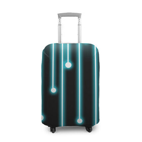 Чехол для чемодана 3D с принтом Неон в Петрозаводске, 86% полиэфир, 14% спандекс | двустороннее нанесение принта, прорези для ручек и колес | неон | неоновые линии