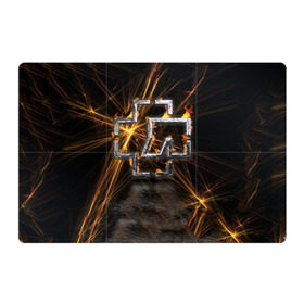 Магнитный плакат 3Х2 с принтом Rammstein в Петрозаводске, Полимерный материал с магнитным слоем | 6 деталей размером 9*9 см | Тематика изображения на принте: 3d | rammstein | германия | красный | логотип | рок | черный