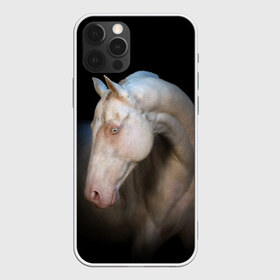Чехол для iPhone 12 Pro Max с принтом Белая лошадь в Петрозаводске, Силикон |  | Тематика изображения на принте: animal | black | breed | horse | muscle | muzzle | strength | unusual | white | белый | животное | конь | лошадь | мышцы | необычный | порода | сила | скакун
