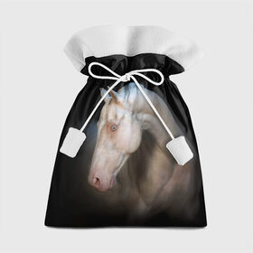 Подарочный 3D мешок с принтом Белая лошадь в Петрозаводске, 100% полиэстер | Размер: 29*39 см | animal | black | breed | horse | muscle | muzzle | strength | unusual | white | белый | животное | конь | лошадь | мышцы | необычный | порода | сила | скакун