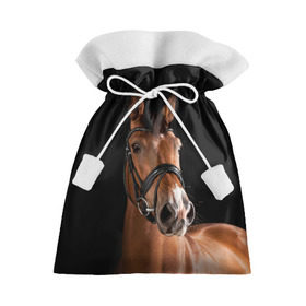 Подарочный 3D мешок с принтом Гнедая лошадь в Петрозаводске, 100% полиэстер | Размер: 29*39 см | animal | beautiful | black | brown | eyes | gloss | harness | horse | look | muzzle | взгляд | глаза | гнедая | животное | конь | коричневый | красивый | лоск | лошадь | сбруя | скакун | черный
