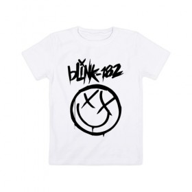 Детская футболка хлопок с принтом BLINK-182 в Петрозаводске, 100% хлопок | круглый вырез горловины, полуприлегающий силуэт, длина до линии бедер | blink | music | rock | блинк | группа | музыка | музыканты | рок