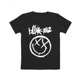 Детская футболка хлопок с принтом BLINK-182 в Петрозаводске, 100% хлопок | круглый вырез горловины, полуприлегающий силуэт, длина до линии бедер | blink | music | rock | блинк | группа | музыка | музыканты | рок