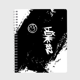 Тетрадь с принтом BLINK-182 в Петрозаводске, 100% бумага | 48 листов, плотность листов — 60 г/м2, плотность картонной обложки — 250 г/м2. Листы скреплены сбоку удобной пружинной спиралью. Уголки страниц и обложки скругленные. Цвет линий — светло-серый
 | blink | music | rock | блинк | группа | музыка | музыканты | рок