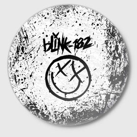 Значок с принтом BLINK-182 в Петрозаводске,  металл | круглая форма, металлическая застежка в виде булавки | blink | music | rock | блинк | группа | музыка | музыканты | рок