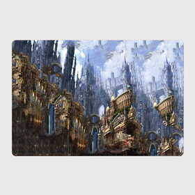 Магнитный плакат 3Х2 с принтом Древний город в Петрозаводске, Полимерный материал с магнитным слоем | 6 деталей размером 9*9 см | Тематика изображения на принте: 3d | арт | башни | древний город | светлые | стимпанк | шпили