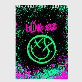 Скетчбук с принтом BLINK-182 в Петрозаводске, 100% бумага
 | 48 листов, плотность листов — 100 г/м2, плотность картонной обложки — 250 г/м2. Листы скреплены сверху удобной пружинной спиралью | blink | music | rock | блинк | группа | музыка | музыканты | рок