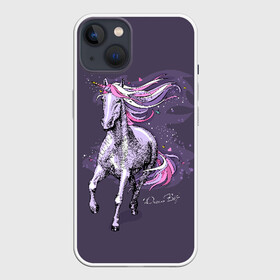 Чехол для iPhone 13 с принтом Dream Big в Петрозаводске,  |  | animal | drawing | dream | fairytale | horn | magic | mane | purple | slogan | text | unicorn | волшебство | грива | единорог | животное | магия | мечта | рисунок | рог | сказочный | слоган | текст | фиолетовый