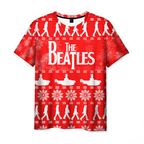 Мужская футболка 3D с принтом The Beatles (6) в Петрозаводске, 100% полиэфир | прямой крой, круглый вырез горловины, длина до линии бедер | beatles | merry christmas | music | rock | the beatles | yellow submarine | битлз | джон леннон | легенда | музыка | новогодний свитшот | новый год | пит бест | рок